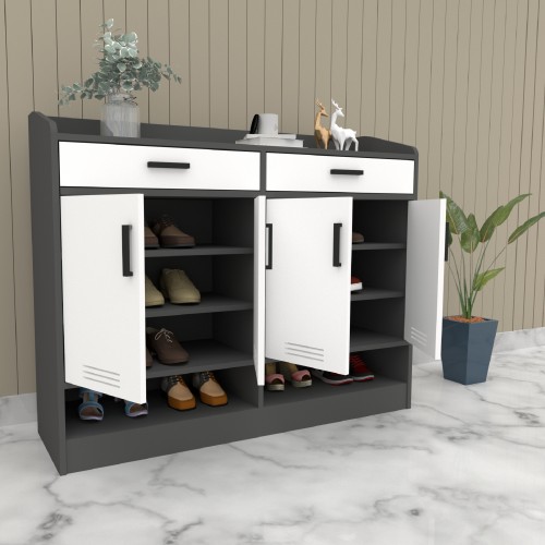 kingston-black-white-shoe-rack-with-drawers